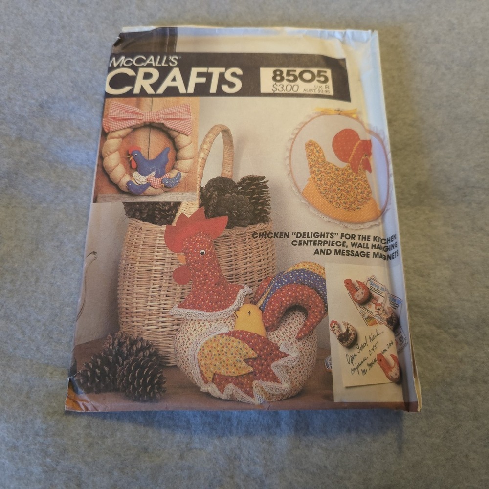 1980's VTG McCall's Chicken Kitchen Decorations Pattern 8505  UNCUT